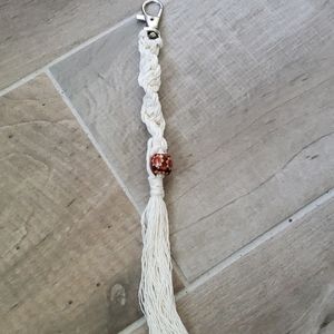 Hand made macrame twist key ring
